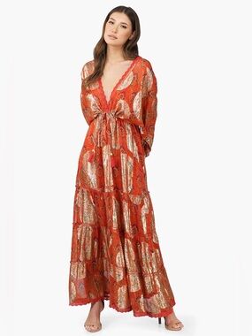 America & Beyond Omnia Tiered Maxi Dress